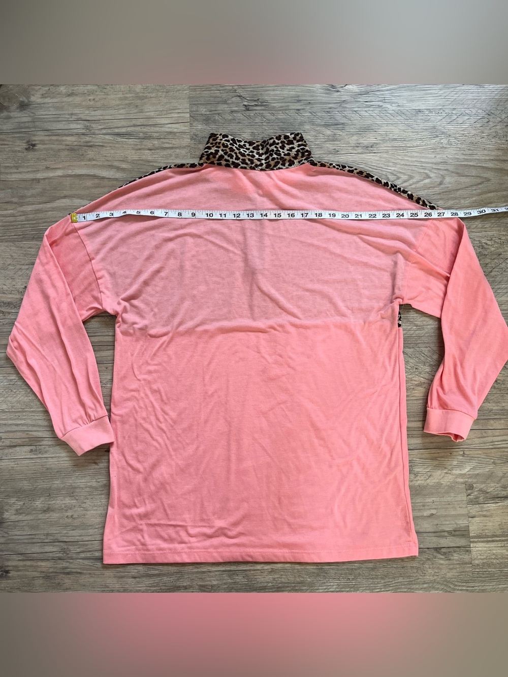Sunshine & Rodeos Women’s Peach LeopardPrint Quarter Zip Pullover Top Rodeo Chic - Picture 9 of 10